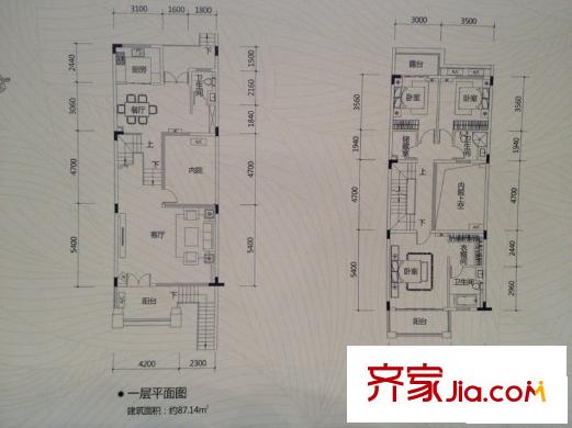 保利山水城別墅戶型圖H169號樓4室3廳1廚4衛(wèi) 4室3廳4衛(wèi)1廚