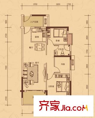  永富源御品灣 3室 戶型圖