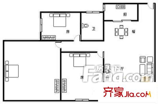 惠民花園 3室 戶型圖