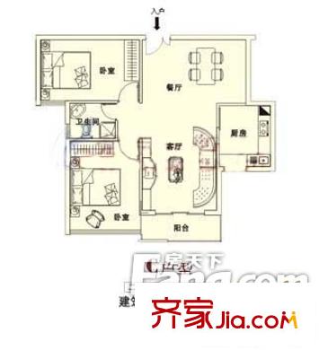 華東花園 2室 戶型圖