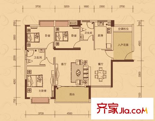  永富源御品灣 3室 戶型圖