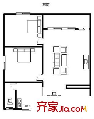 天景大廈 2室 戶型圖
