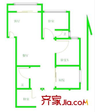 寧南樓 4室 戶型圖