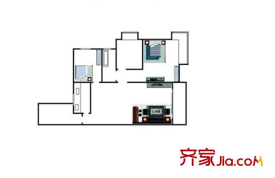 麥雅大廈 1室 戶型圖