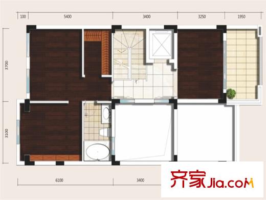 諾楠?悠山美地花園別墅B&C戶型 4室3廳5衛(wèi)1廚
