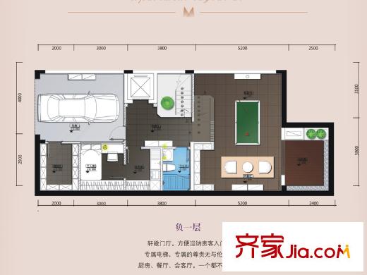 諾楠?悠山美地花園別墅B&C戶型 4室3廳5衛(wèi)1廚