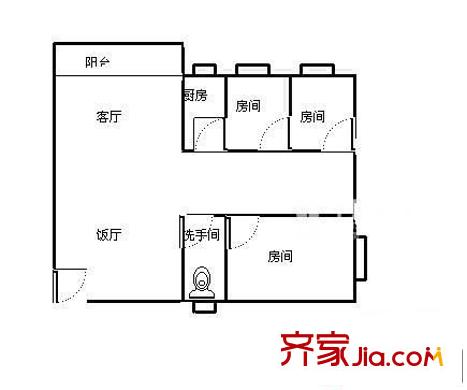 南星麗苑 3室 戶型圖