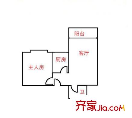 僑裕樓 1室 戶型圖