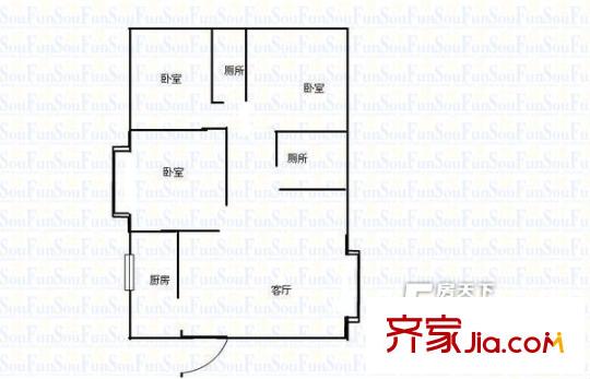 僑裕樓 3室 戶型圖