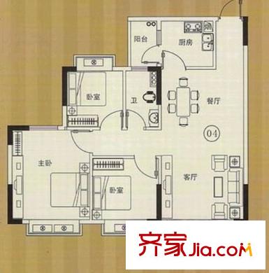 金盛大廈 3室 戶型圖