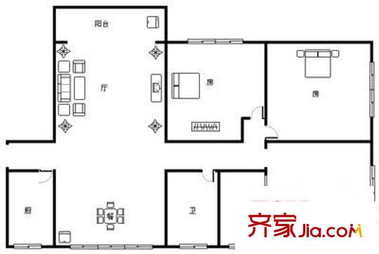 雙湖塘 4室 戶型圖