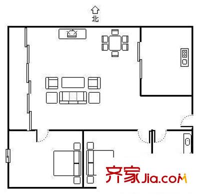 雙湖塘 2室 戶型圖