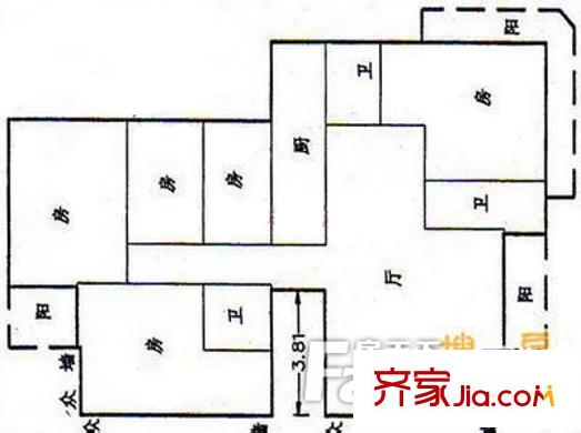 華樂大廈 5室 戶型圖