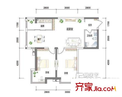 惠昌樓 2室 戶型圖