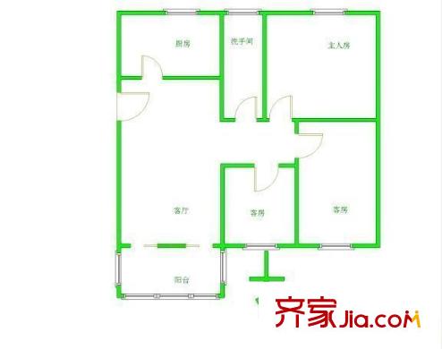 惠昌樓 3室 戶型圖