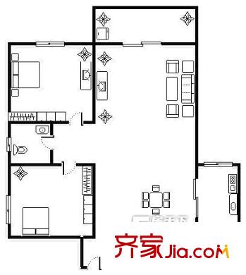 惠昌樓 2室 戶型圖