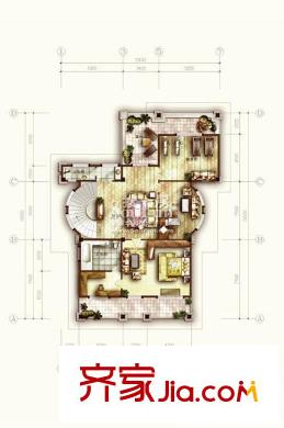 東江華庭戶型圖A型三層戶型圖 4室2廳2衛(wèi)1廚
