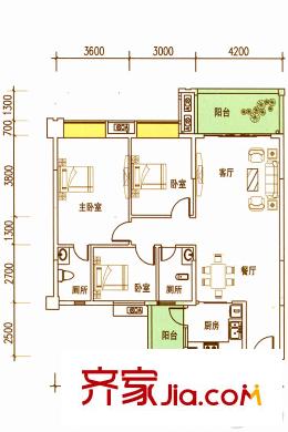 金泰瑞和園G棟一單元05、二單元04號房 3室2廳2衛(wèi)1廚