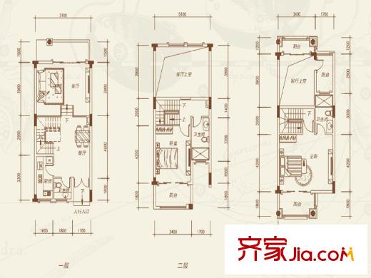 佳兆業(yè)東江新城A2戶型平面 2室2廳3衛(wèi)1廚