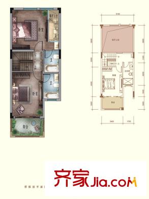佳兆業(yè)東江新城A2戶型2F層 2室2廳3衛(wèi)1廚