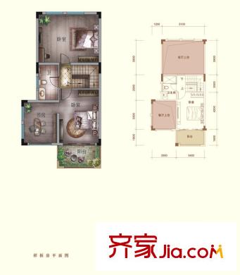 佳兆業(yè)東江新城A1戶型2F層 2室2廳2衛(wèi)1廚