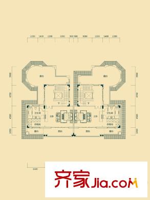 金裕?惠博新城雙拼別墅S3戶型三層 5室3廳3衛(wèi)1廚