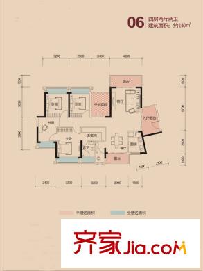 新祺園4棟06戶型 4室2廳2衛(wèi)1廚