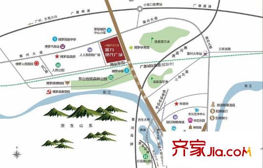 富力現(xiàn)代廣場交通圖