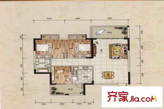 博羅新時(shí)代花園5棟03戶型 3室2廳1衛(wèi)1廚