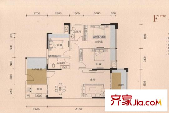 新怡?美麗家園2棟05戶型 3室2廳2衛(wèi)1廚