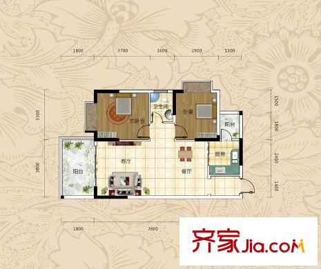 博羅新時(shí)代花園7棟04戶型 2室21廳1衛(wèi)1廚