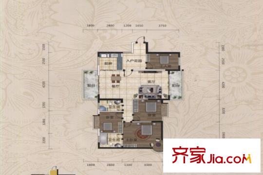 博羅新時(shí)代花園3、4棟01戶型 4室2廳2衛(wèi)1廚