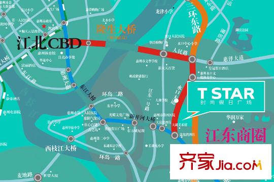 T STAR時(shí)尚假日廣場(chǎng)區(qū)域圖
