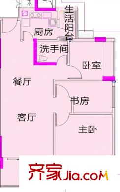 德威摩卡小鎮(zhèn)27棟01戶型 3室2廳1衛(wèi)1廚