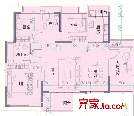 德威摩卡小鎮(zhèn)23棟03戶型 3室2廳2衛(wèi)1廚