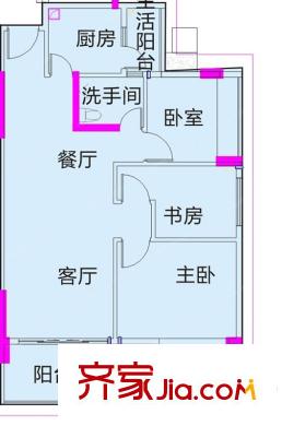德威摩卡小鎮(zhèn)25棟01戶型 3室2廳1衛(wèi)1廚