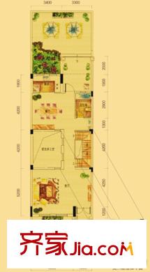 中信凱旋城別墅三期N1戶型第1層 3室2廳3衛(wèi)1廚