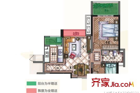 惠陽雅居樂花園1/2棟02/05戶型 2室2廳1衛(wèi)1廚