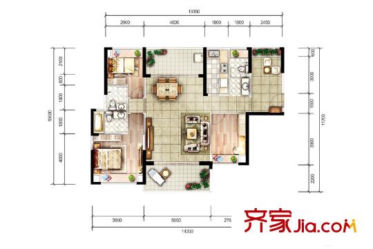 天益城4單元03號(hào)房 3室2廳2衛(wèi)1廚