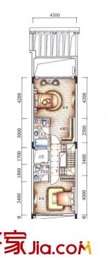 皇庭波西塔諾山林疊拼C戶型二層 2室2廳3衛(wèi)1廚