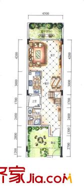 皇庭波西塔諾山林疊拼C戶型三層 2室2廳3衛(wèi)1廚