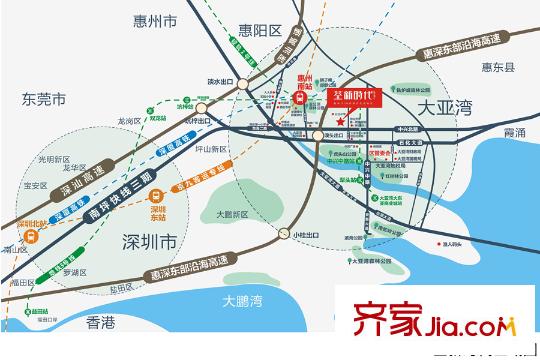 君躍荃新時代花園交通區(qū)域圖
