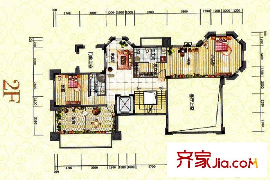 十里龍泉?jiǎng)e墅A戶型二層 6室5廳5衛(wèi)1廚