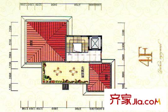 十里龍泉?jiǎng)e墅A戶型頂樓 6室5廳5衛(wèi)1廚