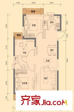 合生時(shí)代城1T8-A戶(hù)型 3室2廳1衛(wèi)1廚
