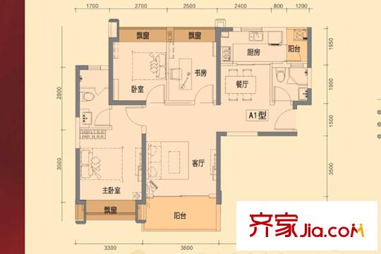 合生時(shí)代城A1-A戶型 3室2廳2衛(wèi)1廚