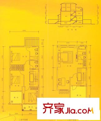 格林童話世界別墅戶型圖三期TB別墅（二層和三層平面圖） 5室3廳4衛(wèi)