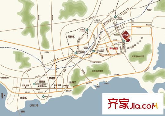 龍光城別墅交通圖