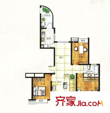 方直瓏湖灣 3室 戶型圖
