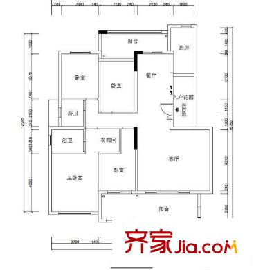 方直瓏湖灣 4室 戶型圖